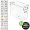 mDesign Plastic Craft Room Storage Box with Handles + 24 Labels - Clear